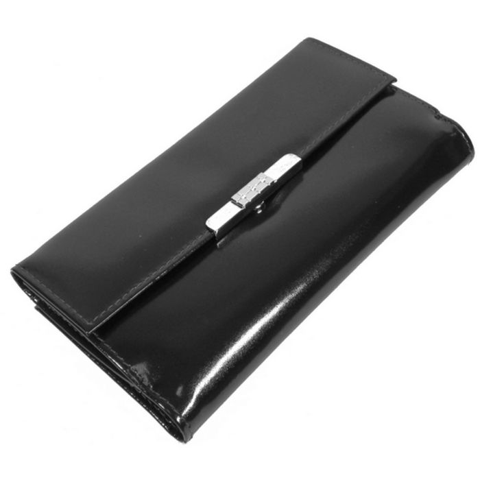 Портмоне женское, отдел для купюр, для монет, для кредитных карт, цвет чёрный