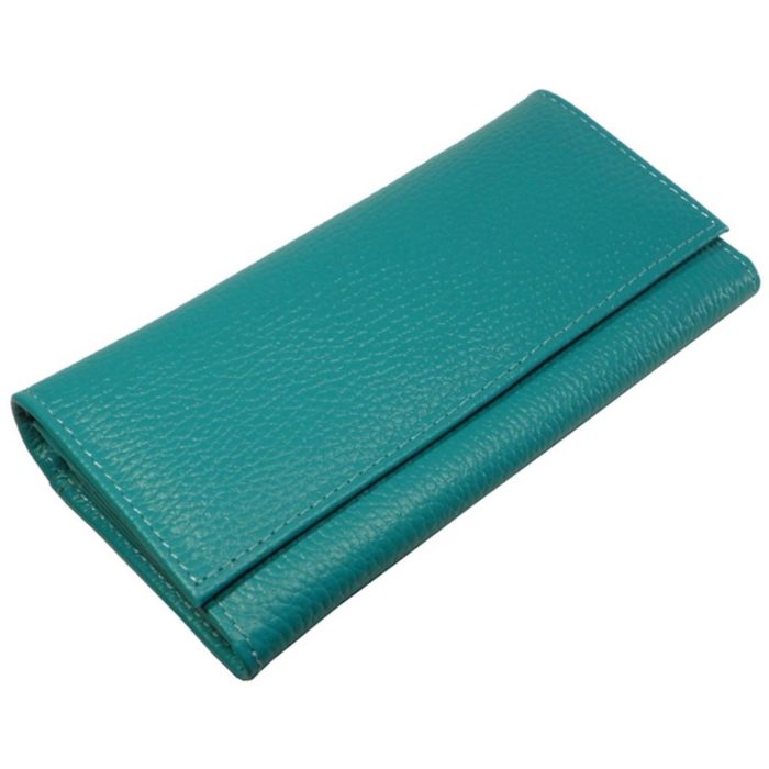 Кошелёк женский на кнопке, 2 отдела для купюр, для кредитных карт, для монет, цветбирюзовый