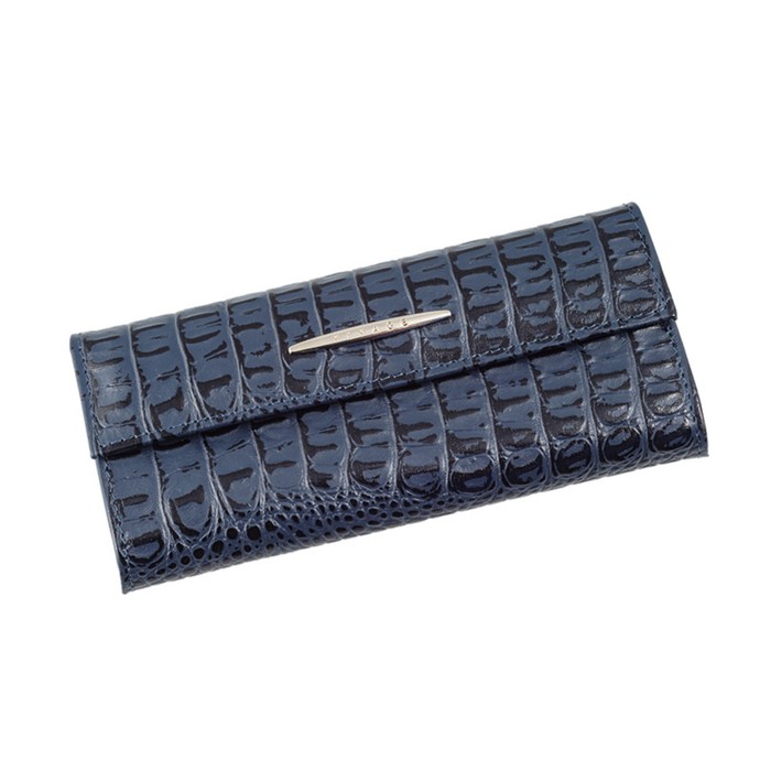 Кошелёк женский на кнопке, 2 отдела для купюр, для монет, для кредитных карт, цвет синий