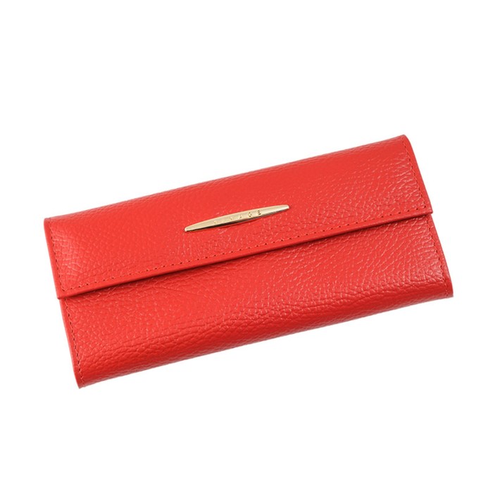 Кошелёк женский на кнопке, 2 отдела для купюр, для монет, для кредитных карт, цвет красный
