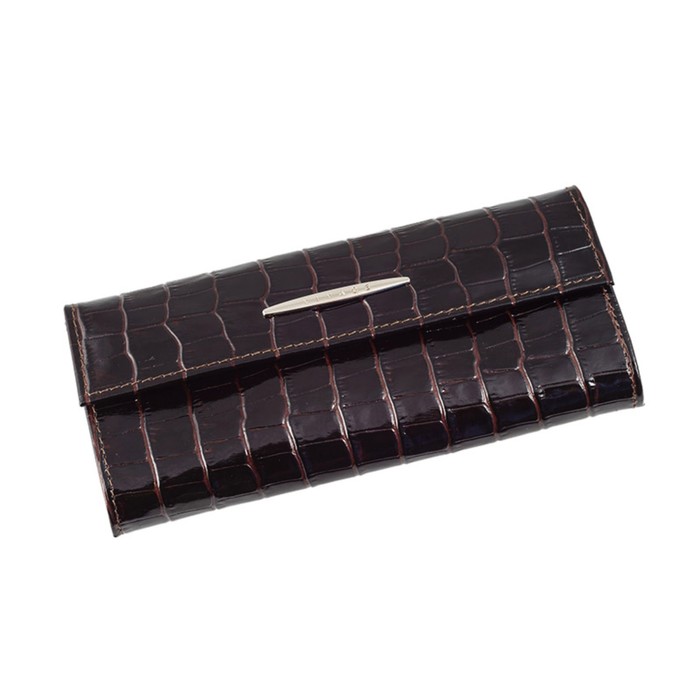 Кошелёк женский на кнопке, 2 отдела для купюр, для монет, для кредитных карт, цвет коричневый