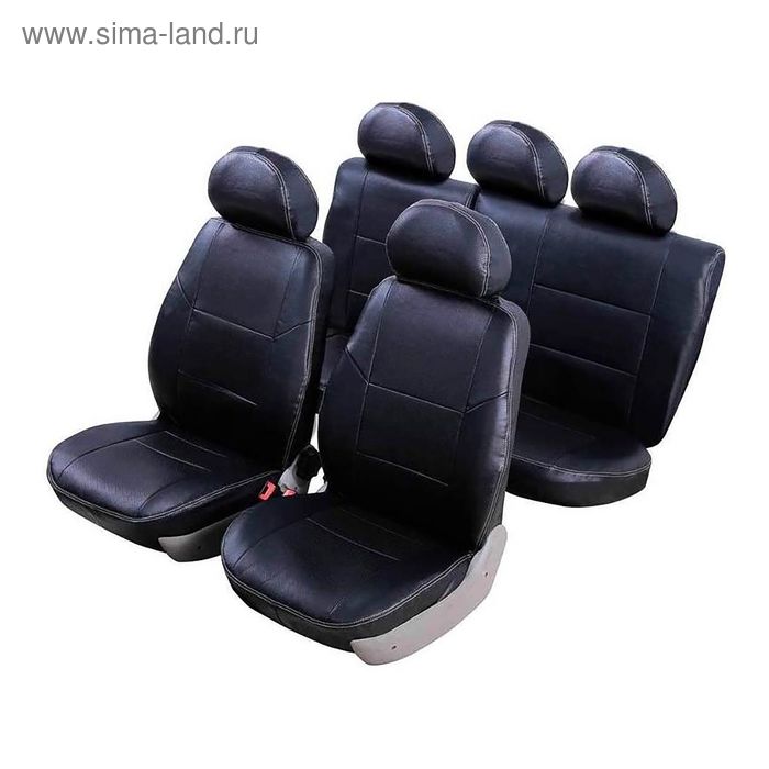 цена Чехлы модельные Senator Atlant экокожа Hyundai Solaris 2010-2017 хэтчбэк 5д, чёрный