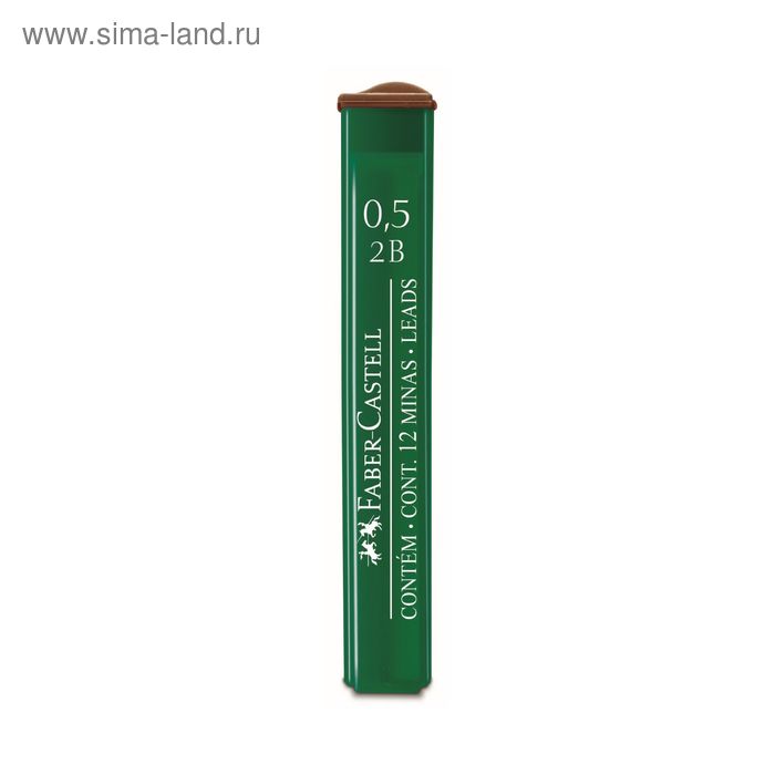 фото Грифели для механических карандашей 0.5 мм faber-castell polymer 2в 12 штук футляр