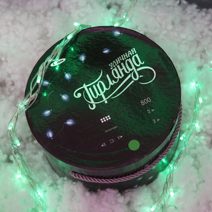 УЦЕНКА Гирлянда "Дождь" улич. УМС, Ш:2 м, В:3 м, Н.С. LED-800-220V, БЕЗ контр. ЗЕЛЕНЫЙ