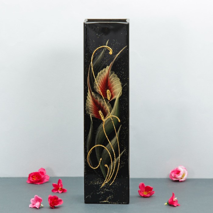 Ваза "Квадрат", калла, чёрная