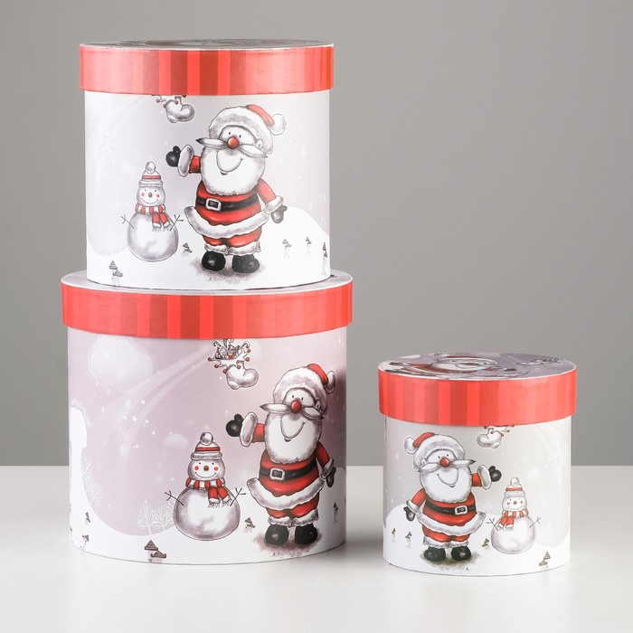 Набор коробок 3в1 "Снеговик", 18,5 х 18,5 х 17 - 12 х 12 х 12 см