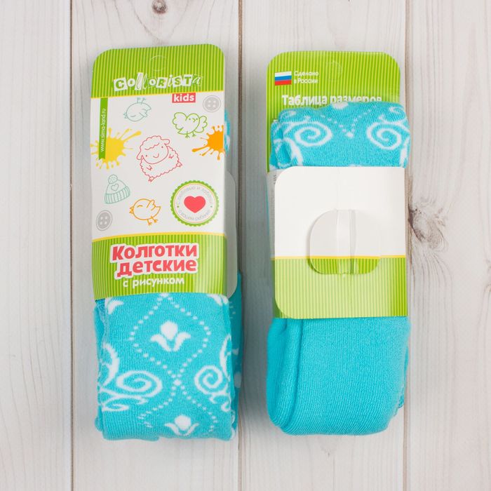 Колготки детские махровые Collorista "Кружево", 116-122 см, 6-7 лет