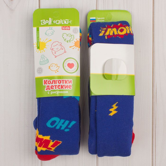 Колготки детские махровые Collorista "Граффити", 92-98 см, 2-3 года