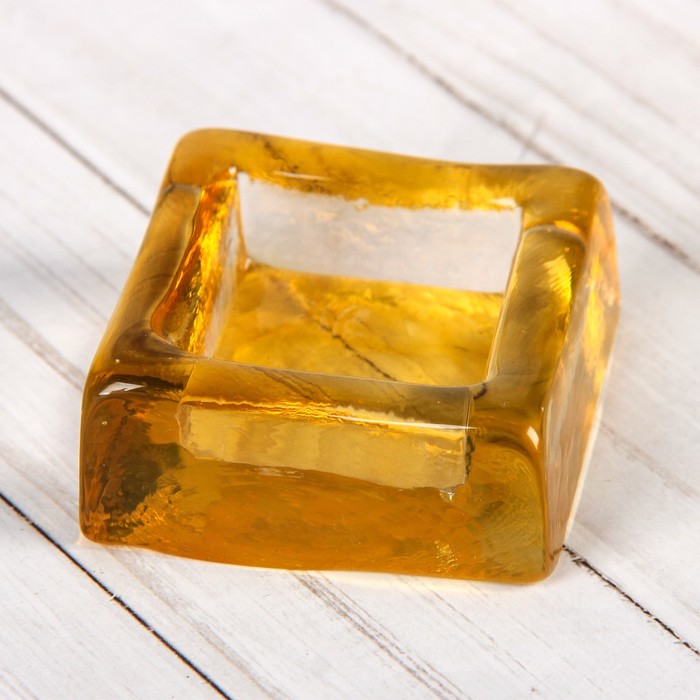 Подсвечник "Квадрат" цветной МИКС 6,5х3 см