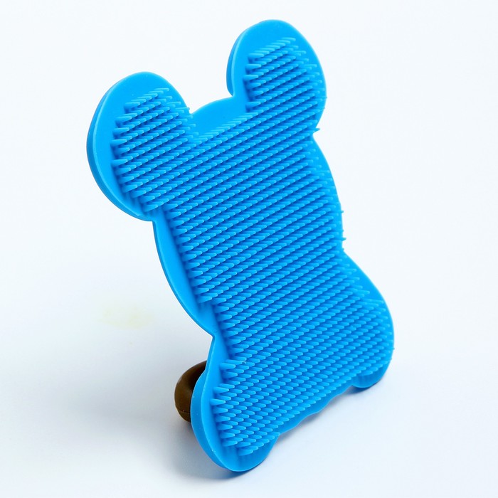 Мочалка детская для купания силиконовая «Собачка», от 6 мес., цвета МИКС