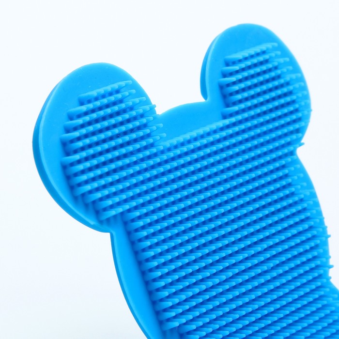 Мочалка детская для купания силиконовая «Собачка», от 6 мес., цвета МИКС