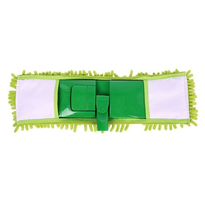 Швабра плоская с телескопической ручкой 80-130 см, насадка букля 43х13 см, цвет МИКС