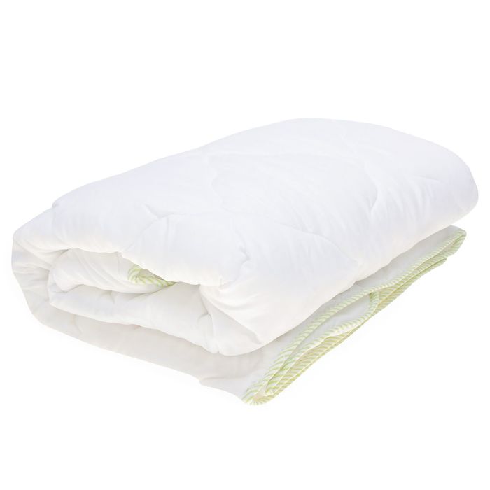 Одеяло облегченное 200*220см, белый, бамбуковое волокно, микрофибра, 200г/м, пэ100%