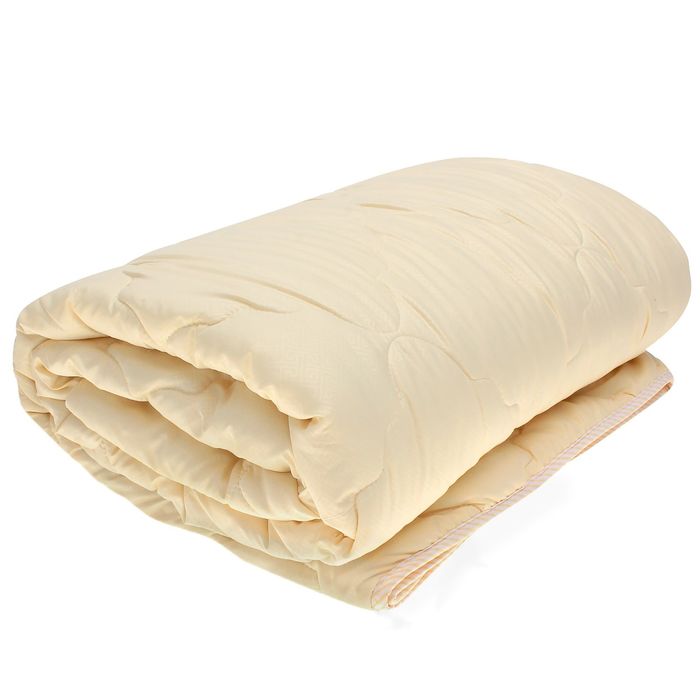 Одеяло легкое 200*220см,беж,овечья шерсть/силиконизированное волокно,микрофибра,200г/м,пэ