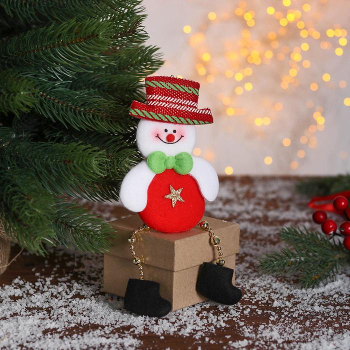 Подвеска мягкая "Снеговик кругляш" 8*13 см, звёздочка