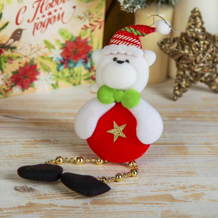 Подвеска мягкая "Мишка кругляш" 8*12 см, звёздочка