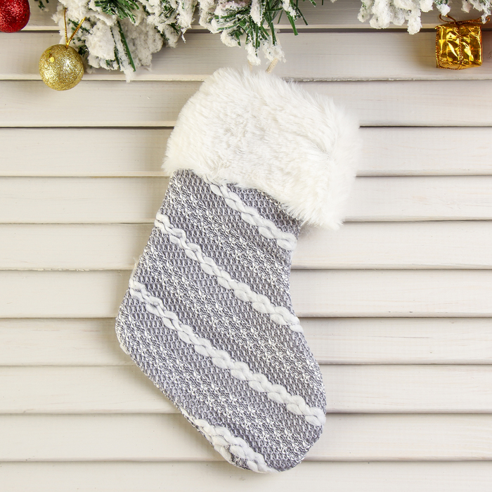Носок для подарков "Вязанка" 15*25 см, паутинка