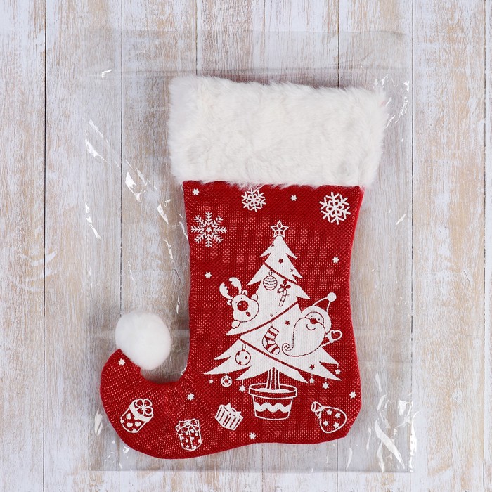 Носок для подарков "Волшебство" 18*25 см, ёлочка с подарками