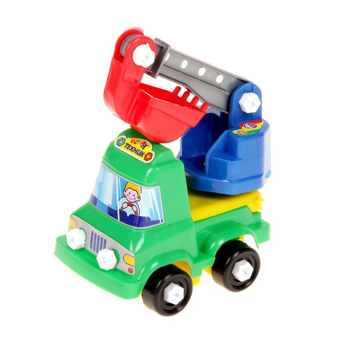 Детская машинка-конструктор "Кузя-Техник" (экскаватор) микс