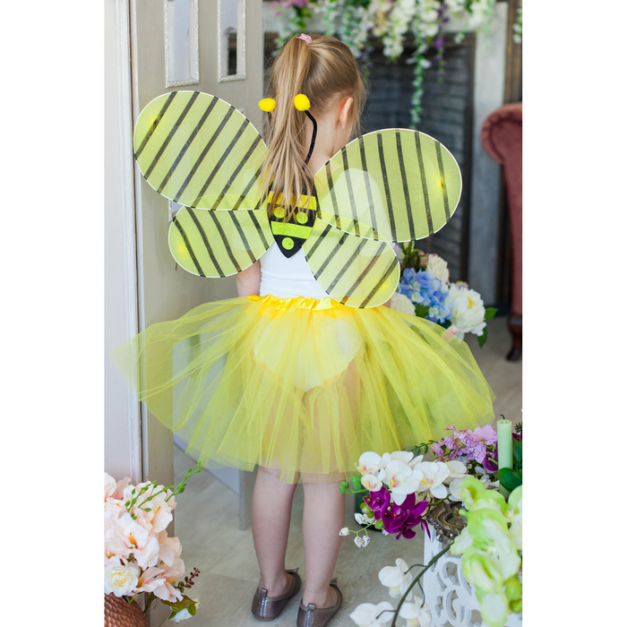 Карнавальный набор "Пчёлка", 2 предмета: крылья, юбка двухслойная, 3-5 лет