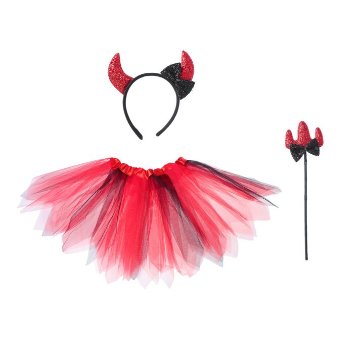 Карнавальный набор "Дьяволица", 3 предмета: жезл, ободок, юбка двухслойная