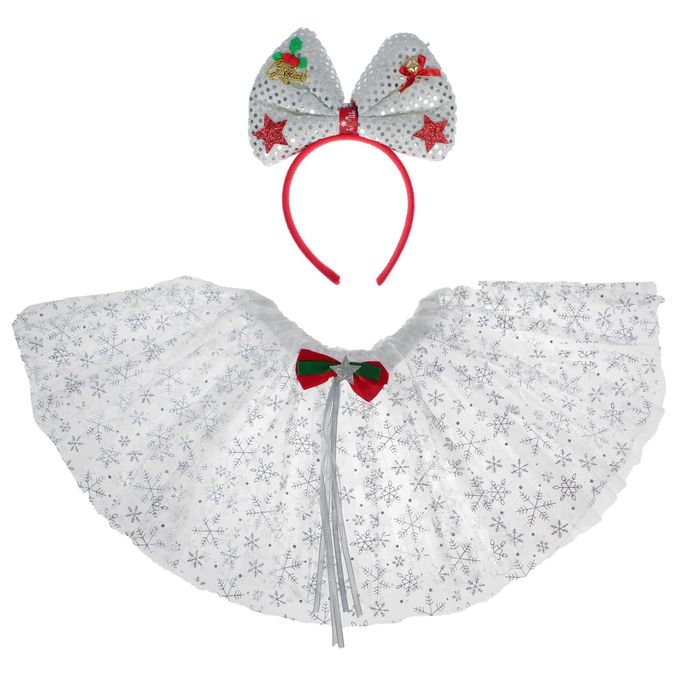 Карнавальный набор "Снежинка", 2 предмета: ободок, юбка двухслойная, 3-5 лет