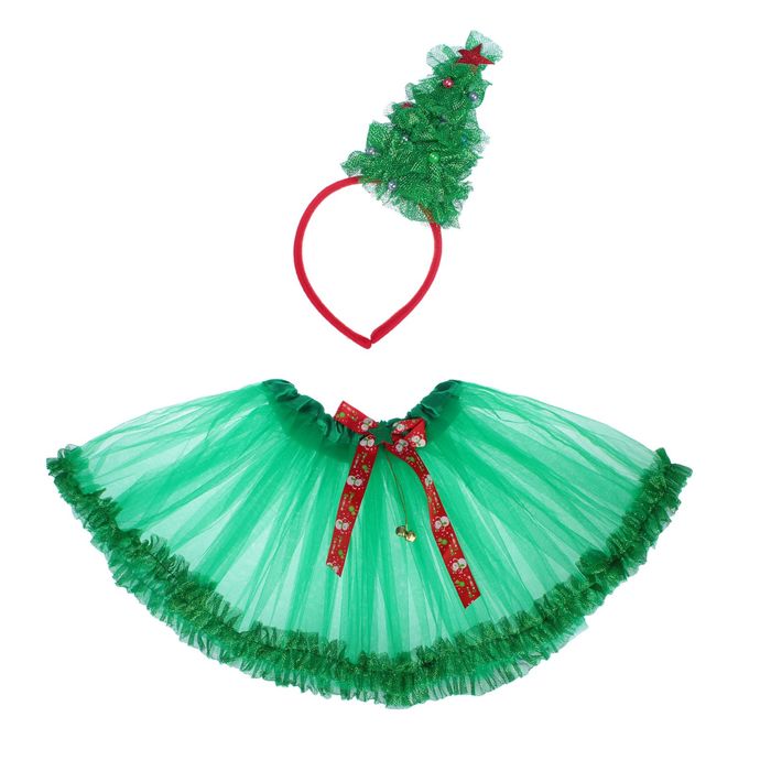 Карнавальный набор "Ёлочка", 2 предмета: ободок, юбка двухслойная, 3-6 лет