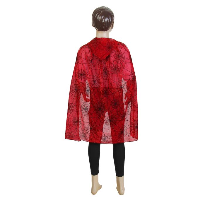Карнавальный плащ "Паутинка", цвет бордовый, 5-8 лет
