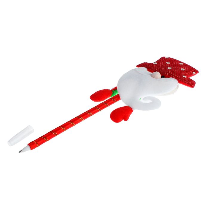 Ручка "Дед Мороз", в шляпе в горох