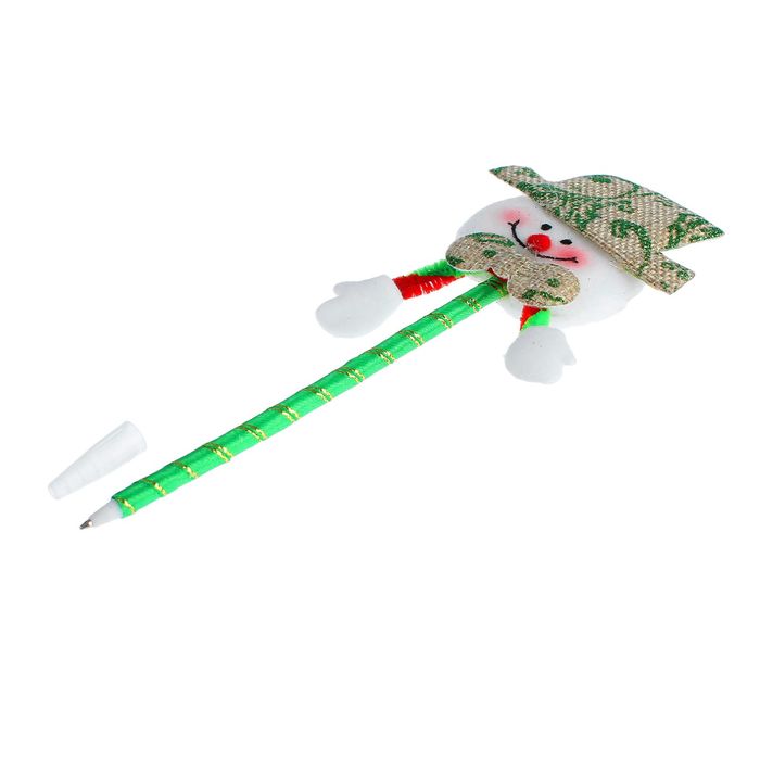 Ручка "Снеговик", в шляпе