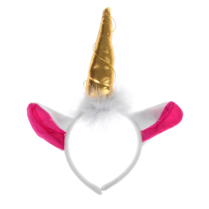 Карнавальный ободок "Единорог", ушки розовые