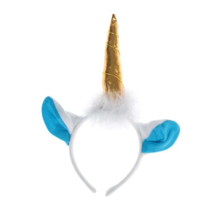 Карнавальный ободок "Единорог", ушки голубые