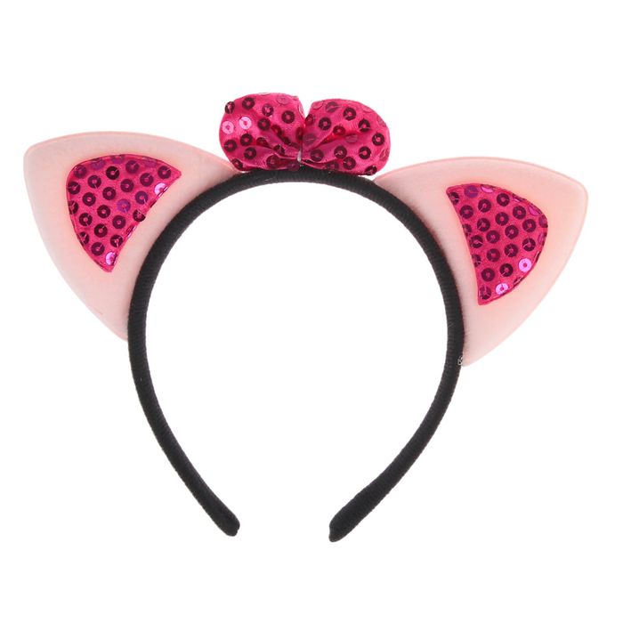 Карнавальный ободок "Ушки", с бантиком в пойетках