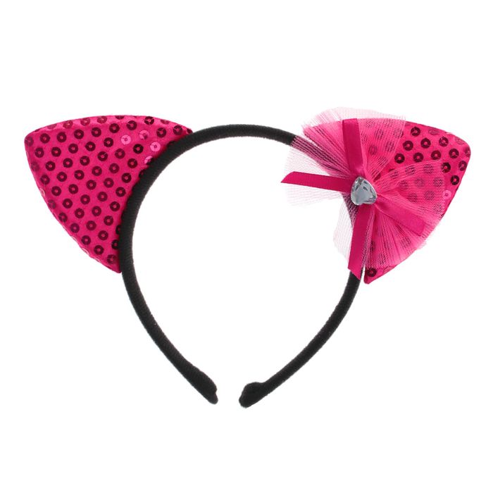 Карнавальный ободок "Ушки", с бантиком со стразой