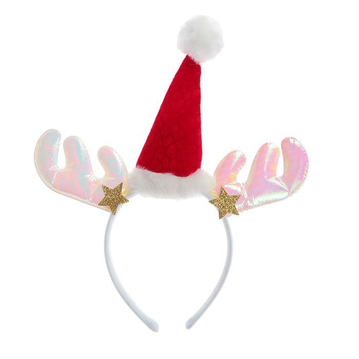 Карнавальный ободок "Блестящие рожки с колпаком"