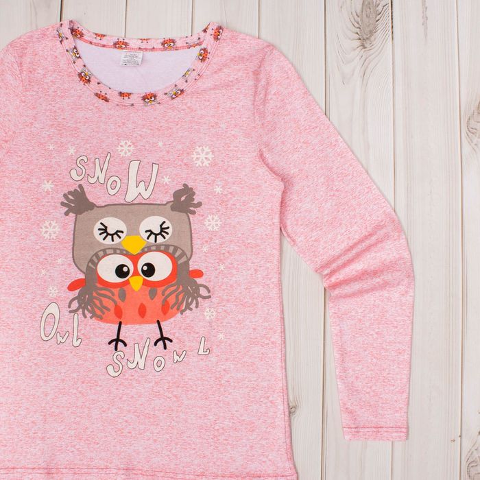 Пижама женская (джемпер, брюки) Сова-2 цвет коралл, р-р 48