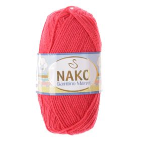 

Пряжа "Bambino marvel" 25% шерсть, 75% акрил 130м/50гр (9040 ягодный)