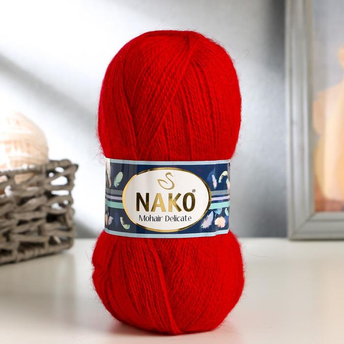 Пряжа "Mohair delicate" 40% мохер, 60% акрил 500м/100гр (6109 красный)