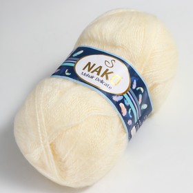 

Пряжа "Mohair delicate" 5% мохер,10% шерсть, 85% акрил 500м/100гр (6103 молочный)