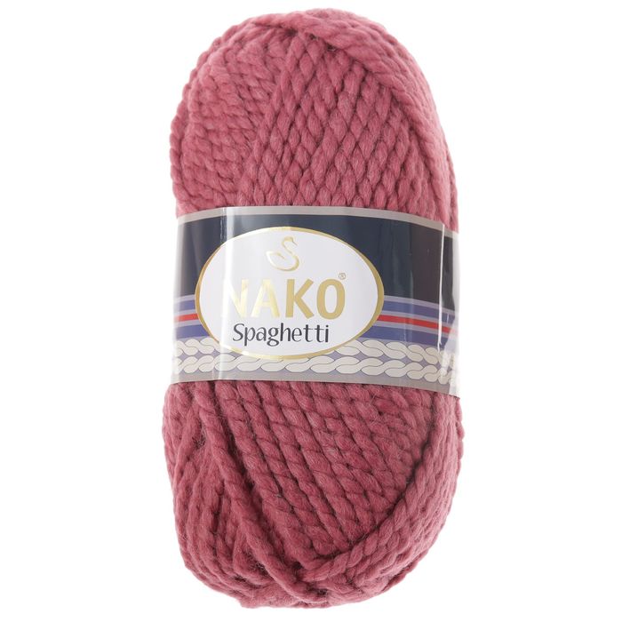 Пряжа "Spaghetti" 25% шерсть, 75% акрил 60м/100гр (327 светло-пыльная роза)