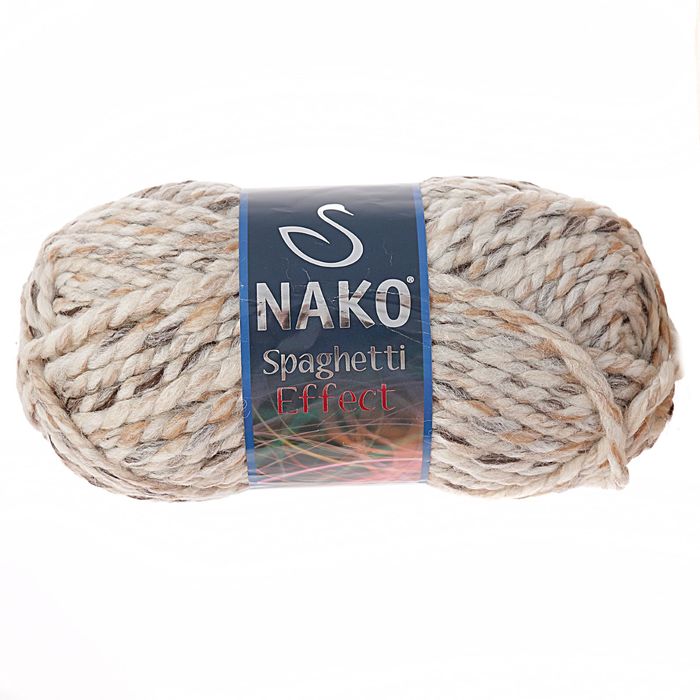 Пряжа "Spaghetti Effect" 25% шерсть, 75% акрил 60м/100гр (7320 Айя София)