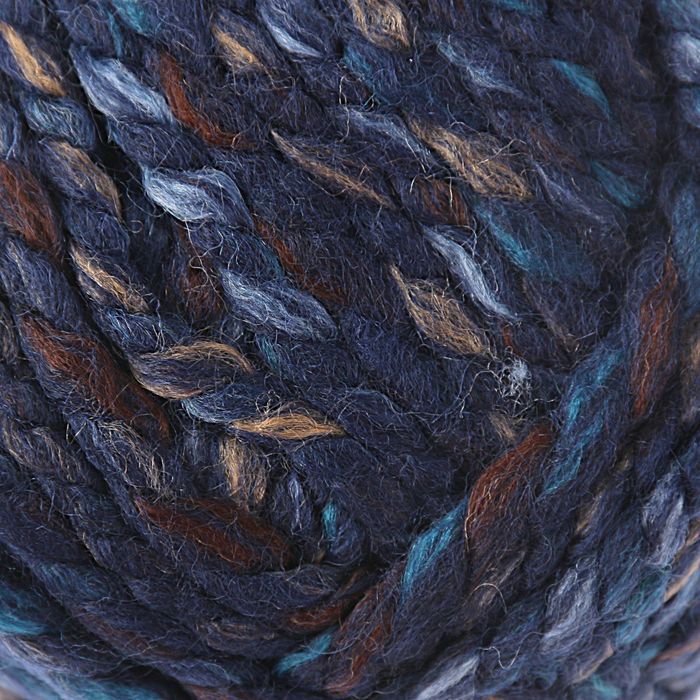 Пряжа "Spaghetti Effect" 25% шерсть, 75% акрил 60м/100гр (75713 принт синий)