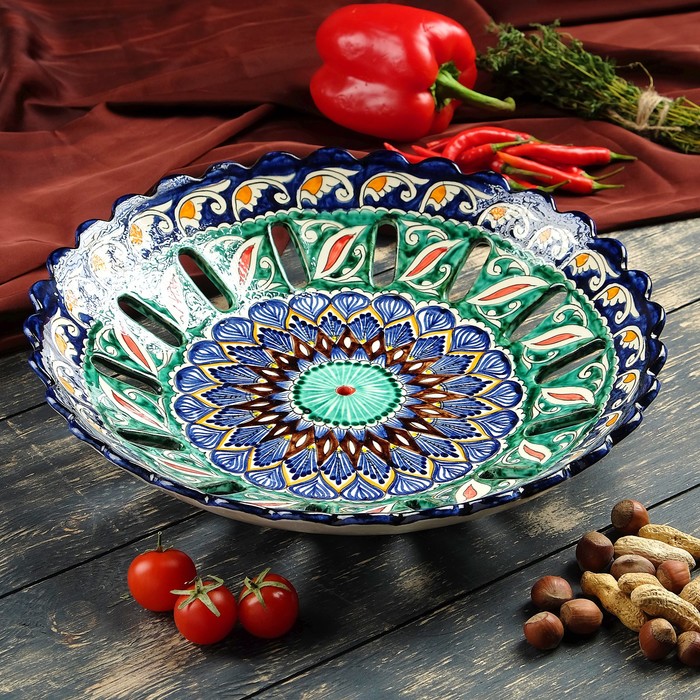 Фруктовница, зеленая 34см