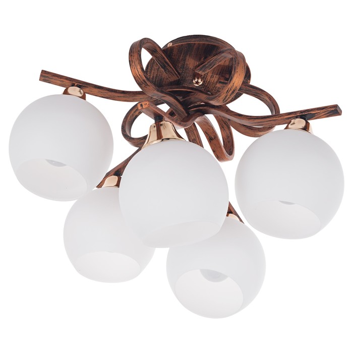 Люстра "Этнис" 5 ламп E27 60 Вт золото-коричневый  44х44х29 см.