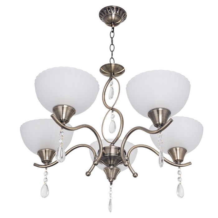 Люстра "Лаура" 5 ламп E27 60 Вт античная бронза 60х60х120 см.