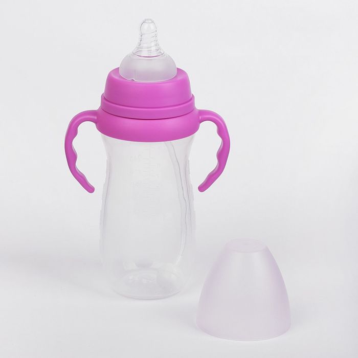 Бутылочка для кормления антиколиковая, с ручками, 300 мл, от 0 мес., цвет фиолетовый