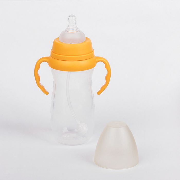 Бутылочка для кормления антиколиковая, с ручками, 300 мл, от 0 мес., цвет оранжевый