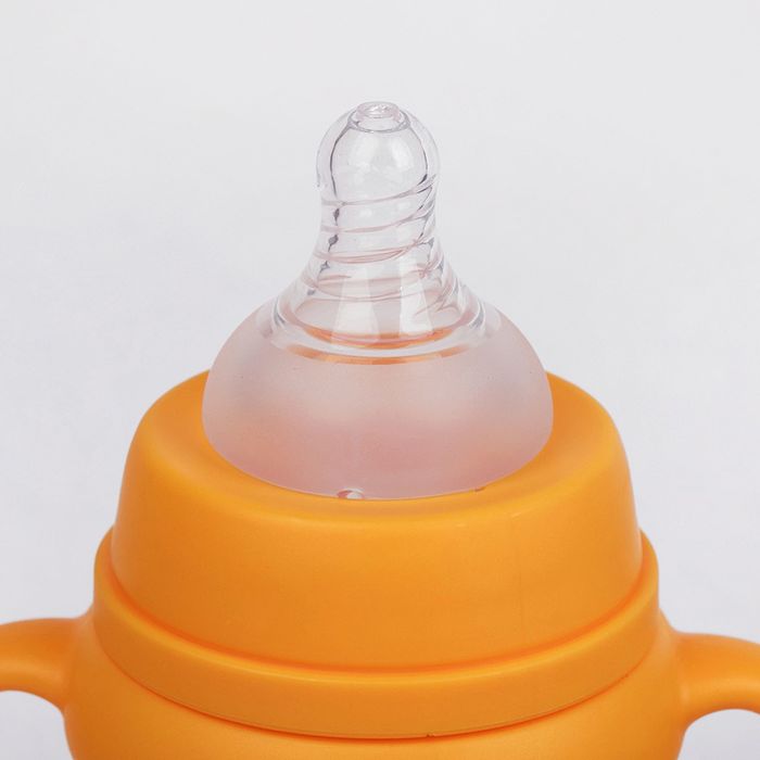 Бутылочка для кормления антиколиковая, с ручками, 300 мл, от 0 мес., цвет оранжевый