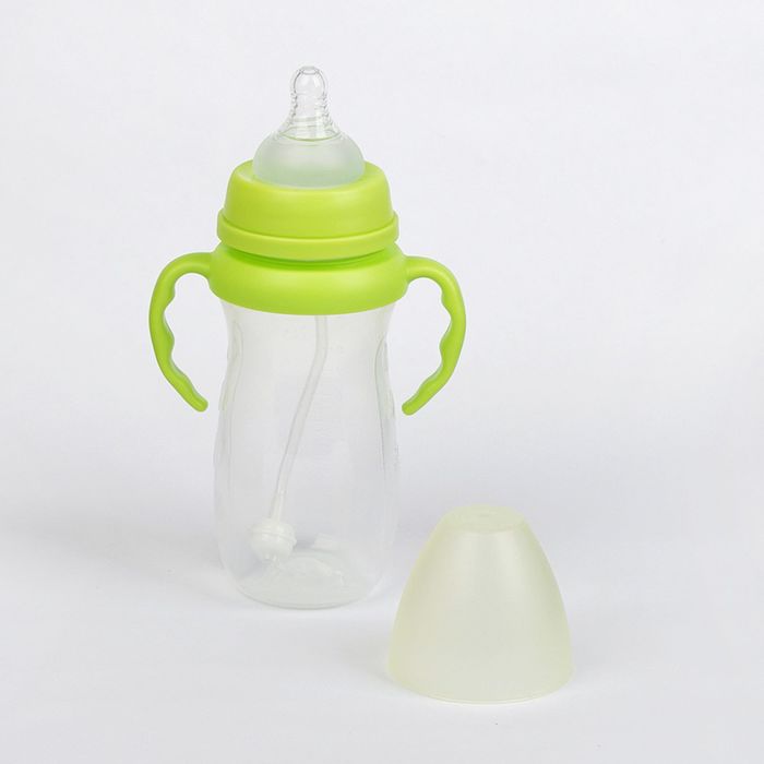Бутылочка для кормления антиколиковая, с ручками, 300 мл, от 0 мес., цвет зелёный