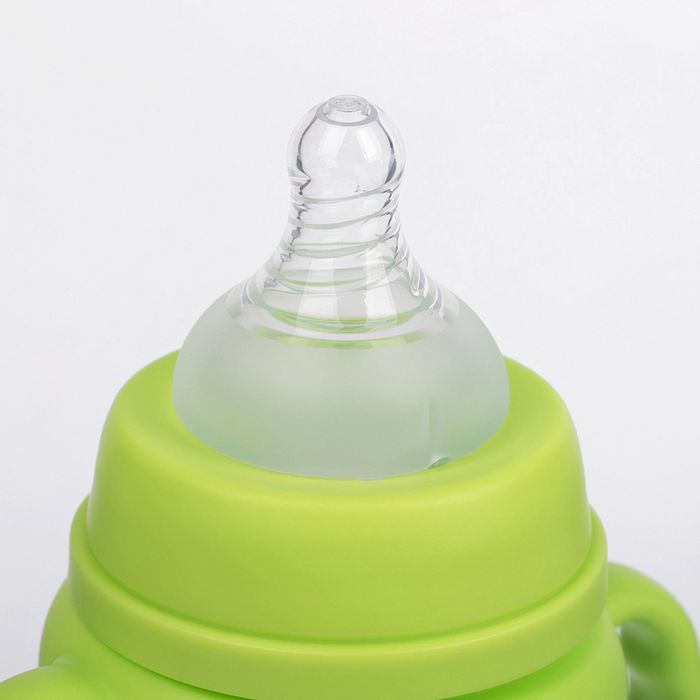 Бутылочка для кормления антиколиковая, с ручками, 300 мл, от 0 мес., цвет зелёный